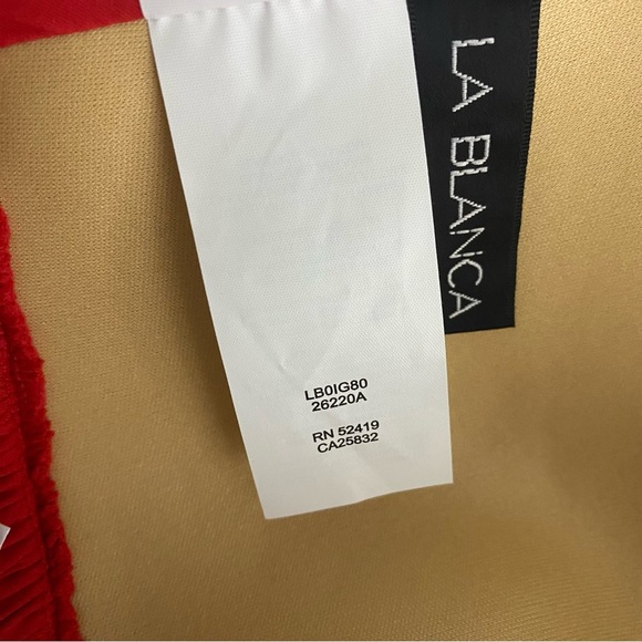 NEW La Blanca Island Goddess Halter Triangle Bikini Top 16 Cherry Red NWT - Picture 9 of 10